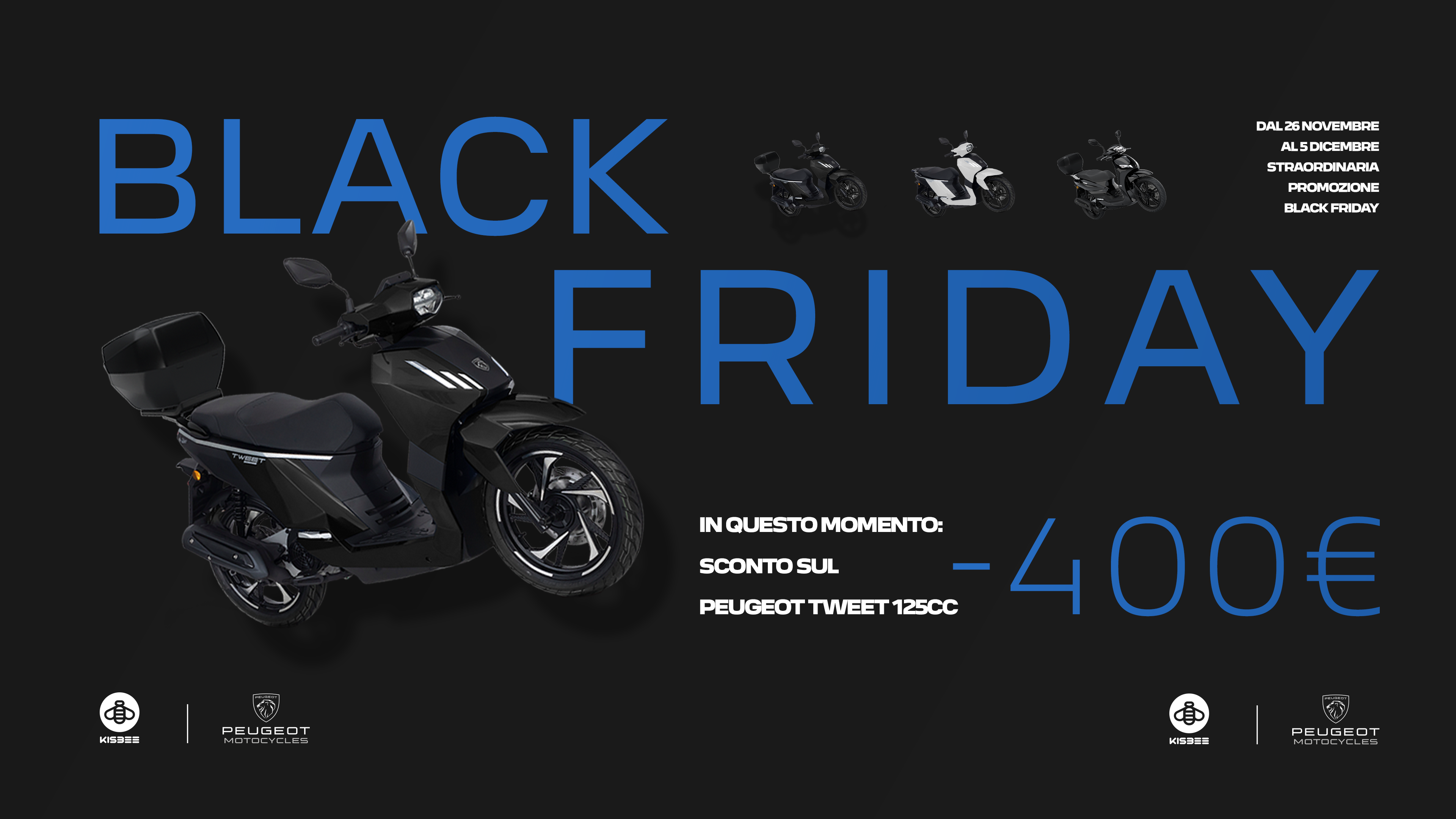 BLACK FRIDAY: DAI RITMO ALLA CITTA’ CON PEUGEOT TWEET 125cc