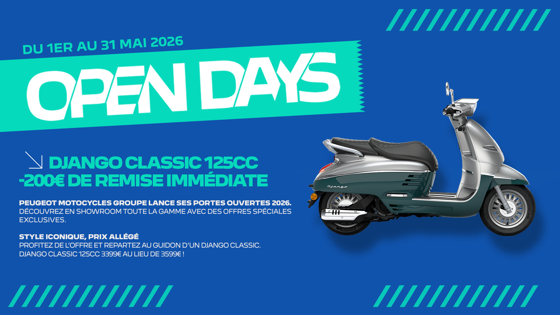 Les Open Days Peugeot Motocycles Groupe, c’est en concession jusqu’au 30 mai !