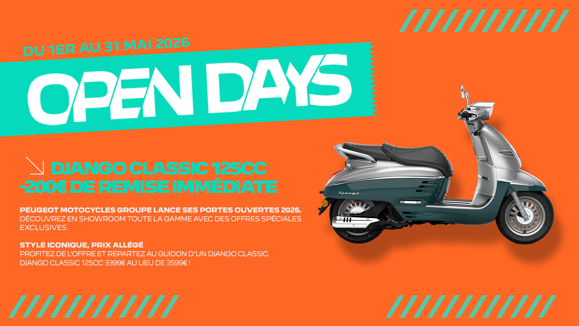 Gamme Django Classic 125cc — 200 € de remise